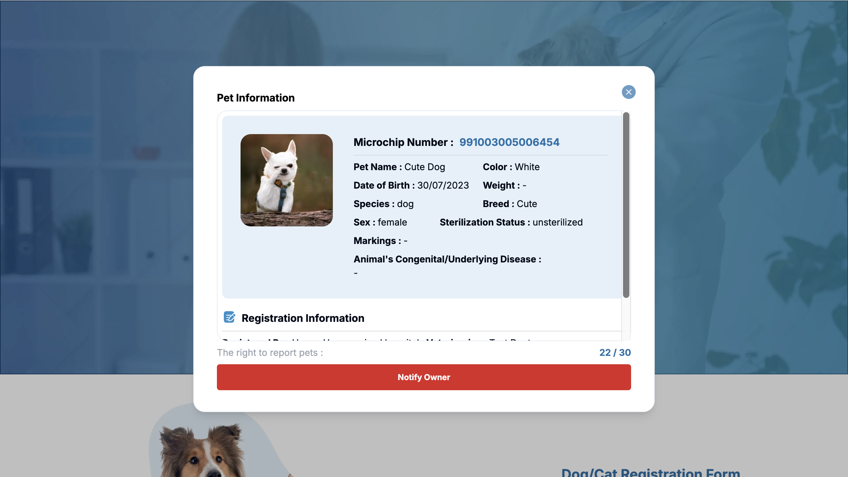 Veterinary network map